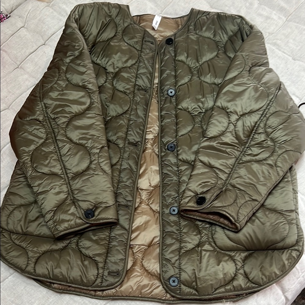 Olive Green Quilted Jacket